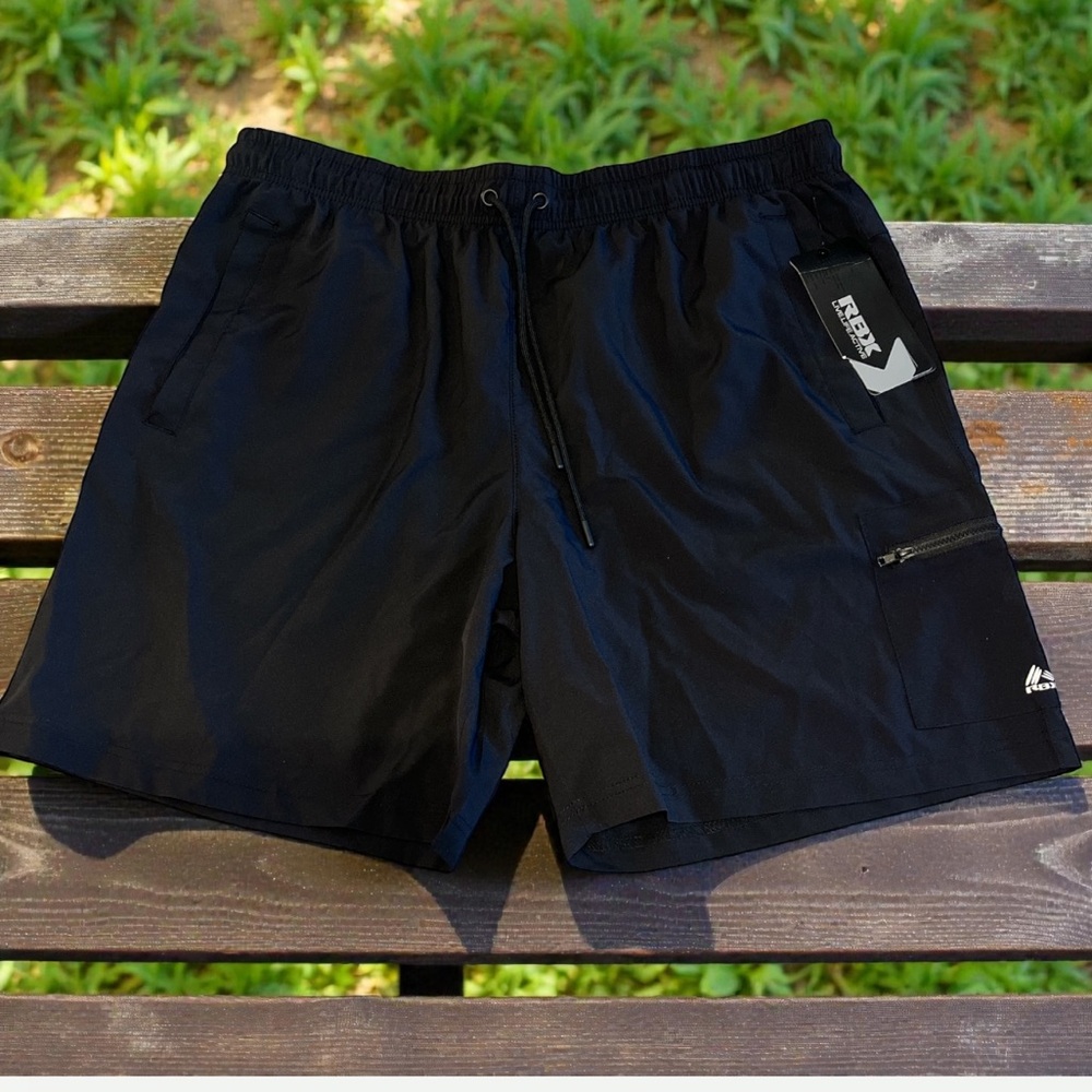 RBX Black Training Shorts Men’s‎ XL 7” Inseam Zip Pocket NWT